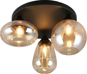 Trio Lumina Deckenleuchte 3-flammig schwarz/orange