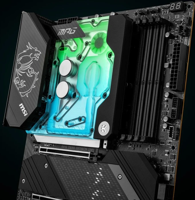 EK Water Blocks Quantum Line EK-Quantum MSI Z690 Carbon EK X D-RGB Monoblock, Nickel, Acryl