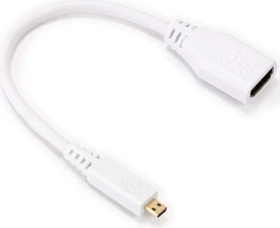 Raspberry Pi 4 Official Micro HDMI 2.0 Adapter, 1m, weiß