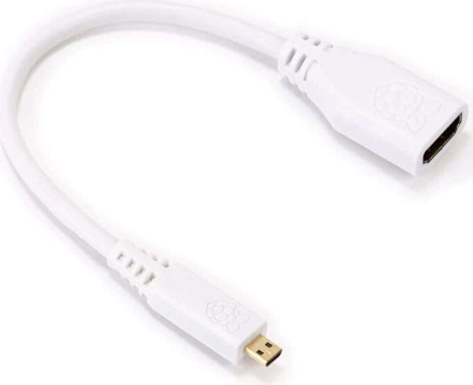 Raspberry Pi 4 Official Micro HDMI 2.0 Adapter, 1m, weiß