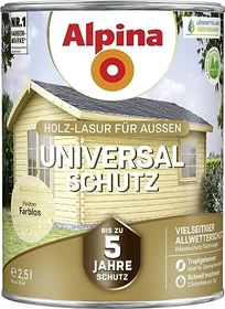 Alpina Farben Universal-Schutz Holz-Lasur außen farblos, 2.5l