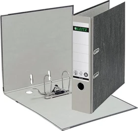 Leitz Qualitäts Ordner 2-Ring 180° Klimaneutral, 80mm, A4, schwarz/grau, 20er-Pack