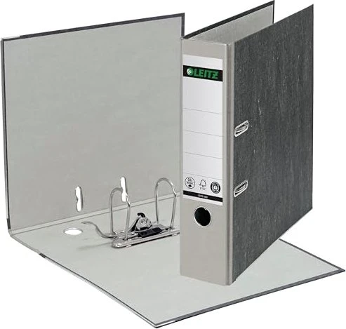 Leitz Qualitäts Ordner 2-Ring 180° Klimaneutral, 80mm, A4, schwarz/grau, 20er-Pack