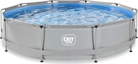 Exit Toys Soft Grey Frame Pool mit Filterpumpe rund 360x76cm