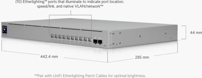 Ubiquiti UniFiSwitch Pro XG 10 PoE Rackmount 10G Managed Switch, 10x RJ-45, 2x SFP+, 400W PoE++
