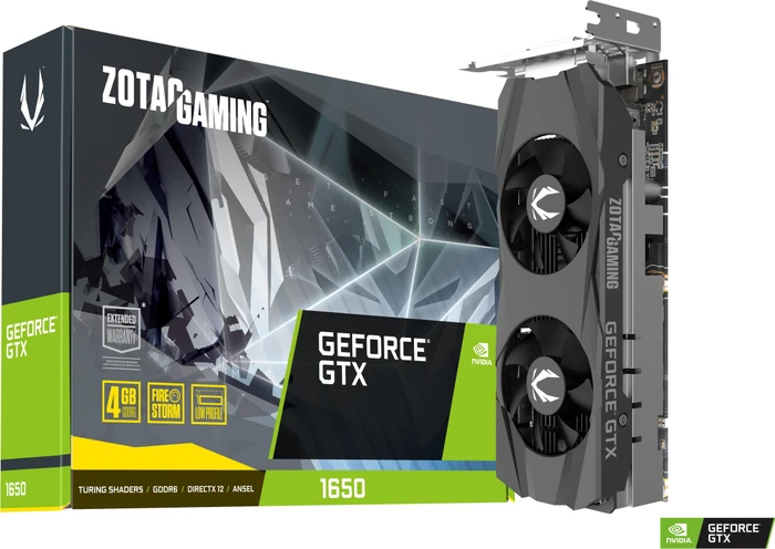 Zotac Gaming GeForce GTX 1650 Low Profile GDDR6, 4GB GDDR6, DVI, HDMI, DP