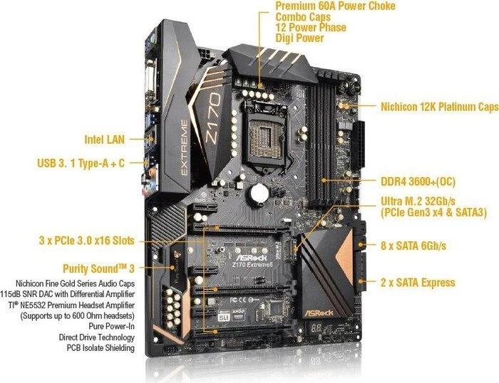 ASRock Z170 Extreme6 (Intel 1151)