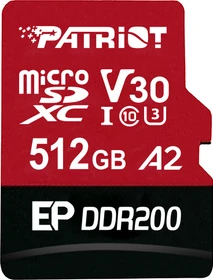 Patriot EP Series DDR200 R160/W120 512GB, UHS-I U3, A2, Class 10