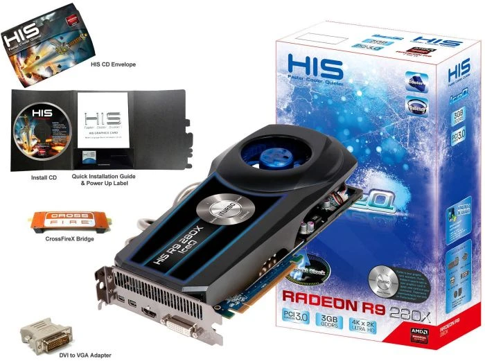 HIS Radeon R9 280X IceQ Boost Clock, 3GB GDDR5, DVI, HDMI, 2x mDP
