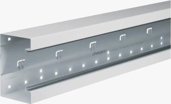 Hager Brüstungskanal-Unterteil frontrastend zu BRS 83x130mm Oberteil 80mm Stahl verkehrsweiß