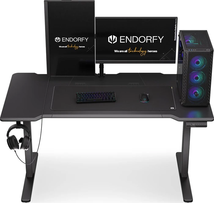 Endorfy Atlas L Electric elektrisch höhenverstellbarer Sitz-Steh-Schreibtisch 150x78cm Carbon/schwarz