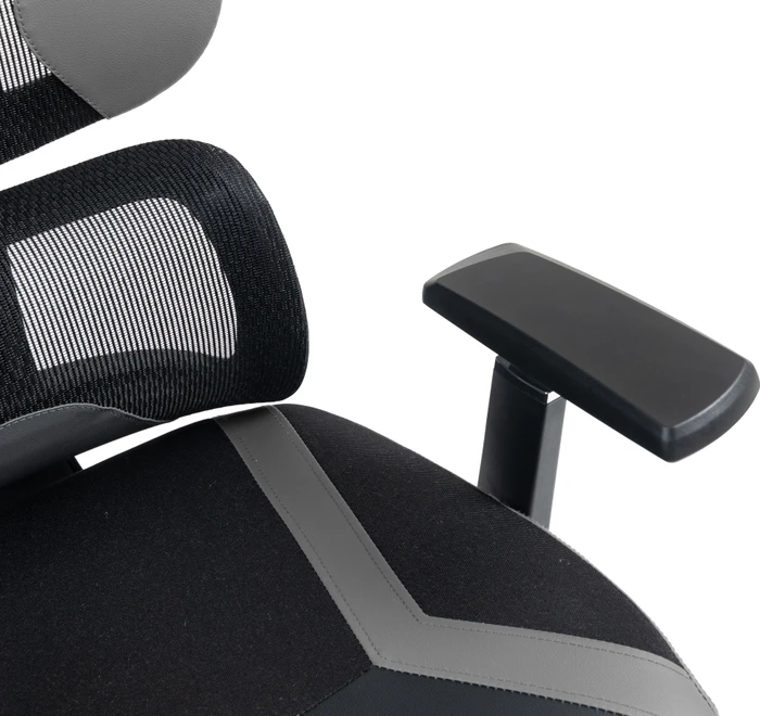 L33T-Gaming FuzionX Ergo Mesh Fabric Gamingstuhl, grau