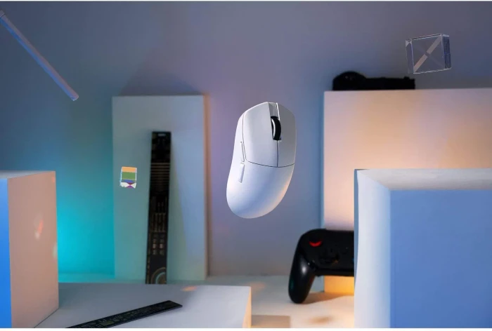 Keychron Lemokey G1 8K Wireless Mouse weiß, USB/Bluetooth