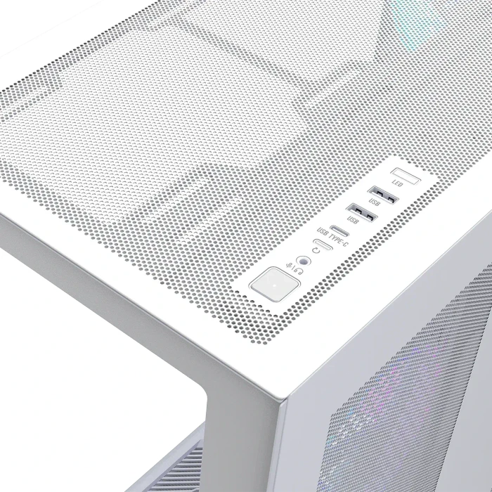 Modecom Volcano Space XL ARGB 5F White, weiß, Glasfenster