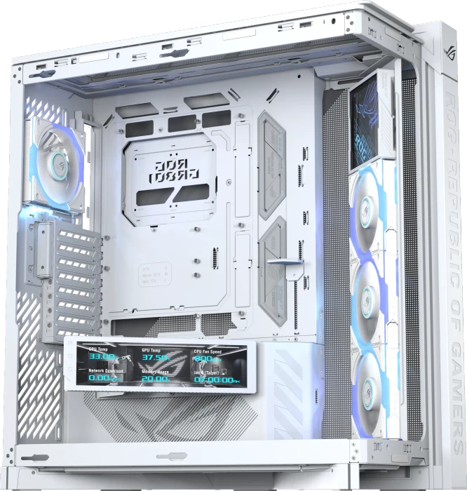 ASUS ROG Cronox GR801 Curve TG ARGB White, Glasfenster