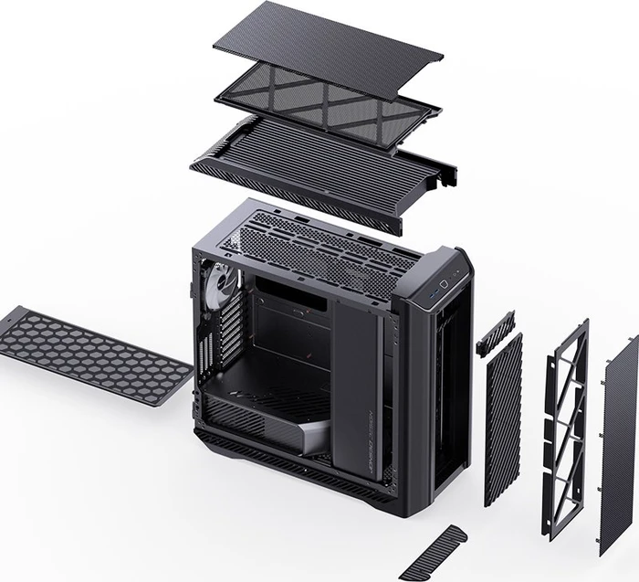 Jonsbo D500 Black, schwarz, Glasfenster