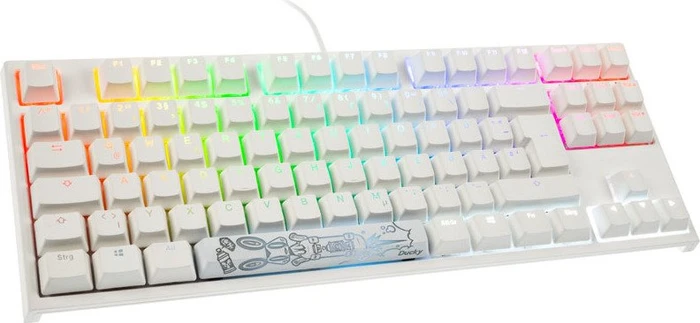 Ducky One 2 RGB TKL PBT, LEDs RGB, weiß, MX SILENT RGB RED, USB, DE