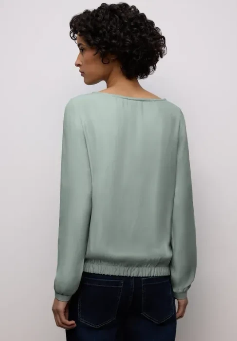 Street One Bluse mit Elastiksaum Shirt langarm dark mint green (Damen)