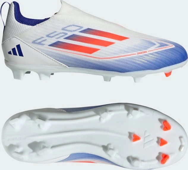 adidas F50 League Laceless FG/MG cloud white/solar red/lucid blue (Junior)