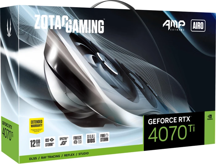 Zotac Gaming GeForce RTX 4070 Ti AMP Extreme AIRO, 12GB GDDR6X, HDMI, 3x DP