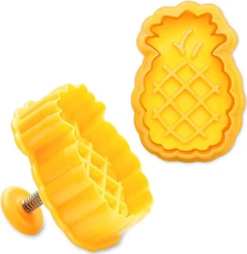 Städter Präge-Ausstecher mit Auswerfer Ananas 5cm gelb