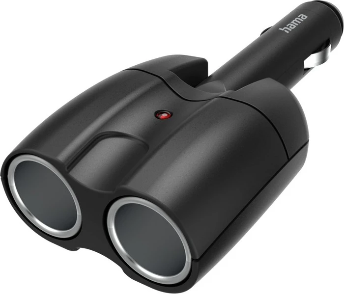 Hama 2-fach-Verteiler für Zigarettenanzünderbuchse 180° Gelenkstecker 12V schwarz