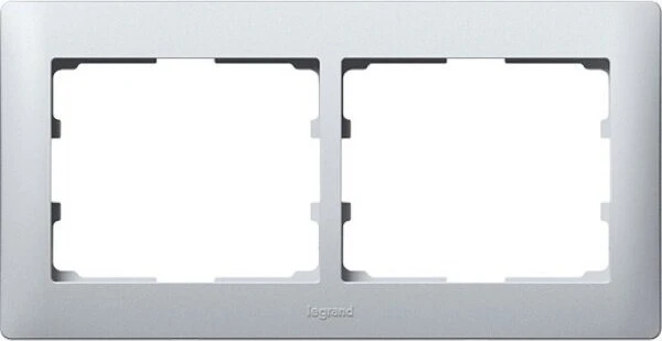 Legrand Pro21 Galea Rahmen 2-fach waagrecht, soft aluminium