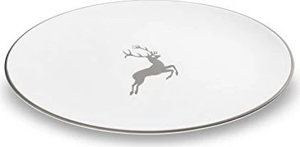 Gmundner Keramik Grauer Hirsch Platte oval 33x26cm