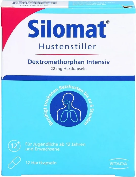 Stada Silomat Hustenstiller Dextromethorphan Intensiv Hartkapseln, 12 Stück