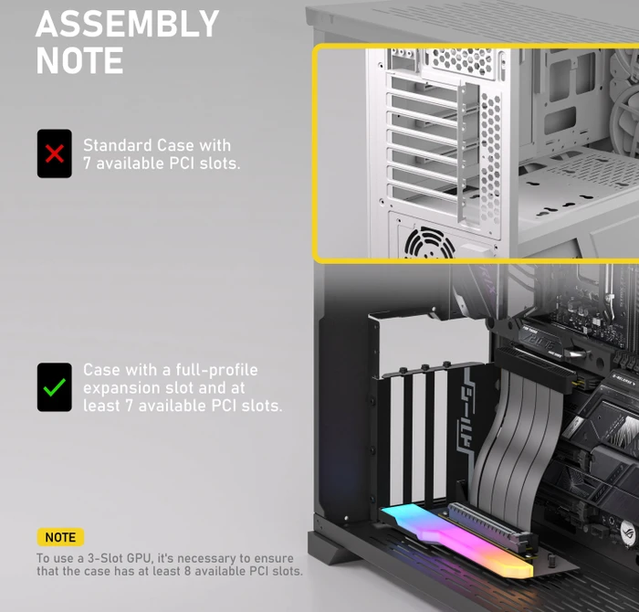 EZDIY-FAB Shield, Vertical GPU Mount, Riser Card Cable, mit vertikaler Grafikkarten-Halterung, gewinkelt, PCIe 4.0, 115mm, schwarz