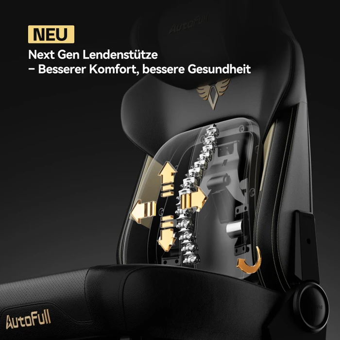 AutoFull M6 Ultra 2.0 Gamingstuhl mit Massagefunktion, schwarz