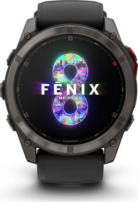 Garmin Fenix 8 Pro 51mm MicroLED carbon grey dlc titanium/black-pebble grey silicone