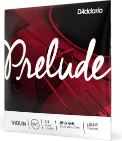 D'Addario Prelude Violin String Set, 4/4 Scale, Light Tension
