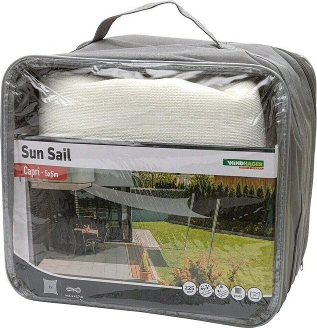 Windhager Capri Sonnensegel 500x500cm weiß