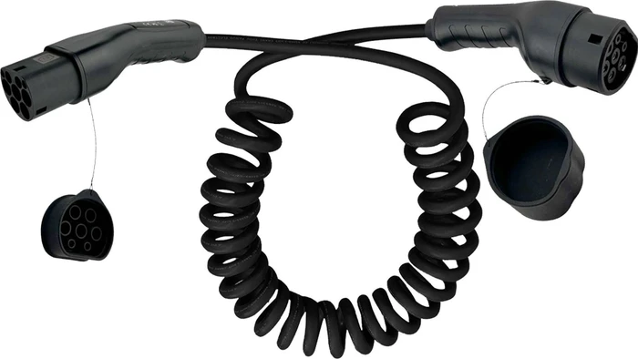 InLine EV Spiral-Autoladekabel, 22kW, 3m Spiralkabel