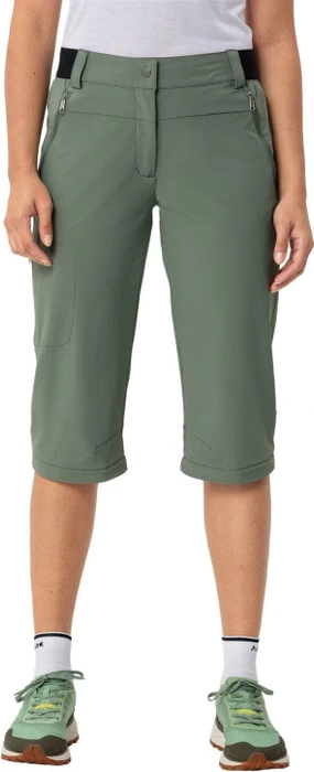 Vaude Farley Stretch Capri T-Zip III Zip-Off Hose lang agave (Damen)