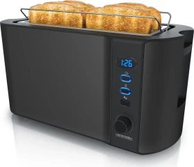 Arendo 304659 Frukost Doppel-Langschlitz-Toaster schwarz