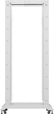 Lanberg Open Rack Series 19" Open Frame Rack 42HE, 4-Pfosten, mit Rollen, Flat Pack, tiefenverstellbar, 550-790mm, RAL 7035, 1000mm tief