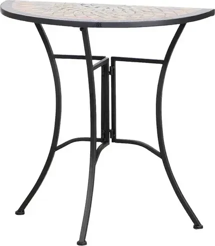 Siena Garden Prato Gartentisch halbrund 70cm schwarz