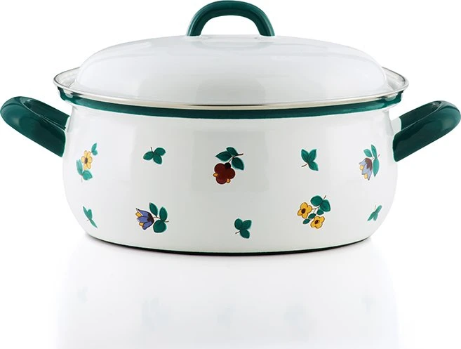 Riess Country Gmundner Streublumen Kasserolle mit Deckel 18cm 1.5l