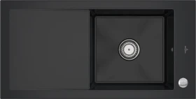 Villeroy & Boch Timeline 60 Einbau Becken reversibel mit Ablauffernbedienung pure black
