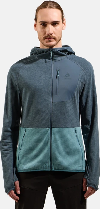 Odlo Ascent Mid Layer Hooded Funktionsjacke dark slate/arctic (Herren)