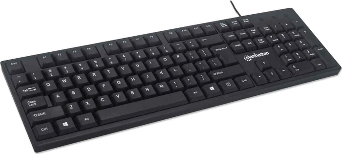 Manhattan USB-Tastatur, schwarz, USB, DE