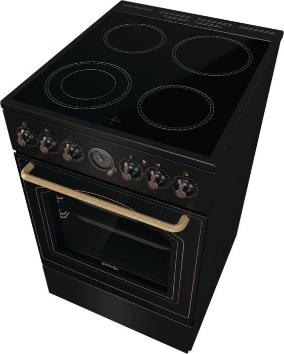Gorenje GECS5B70CLB Elektroherd mit Glaskeramik-Kochfeld