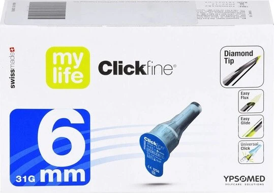 mylife Clickfine Pen-Nadeln Kanülen 31G 6mm, 100 Stück
