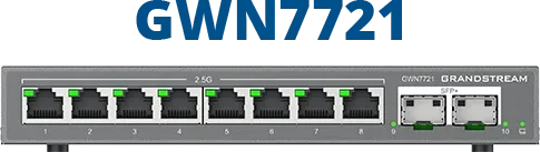Grandstream GWN7721 Series Desktop 2.5G Managed Switch, 8x RJ-45, 2x SFP+
