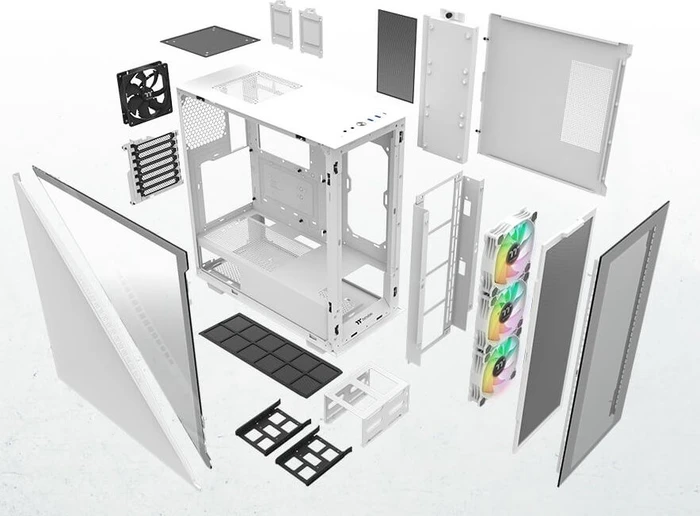 Thermaltake Divider 300 TG ARGB Snow Edition, weiß, Glasfenster