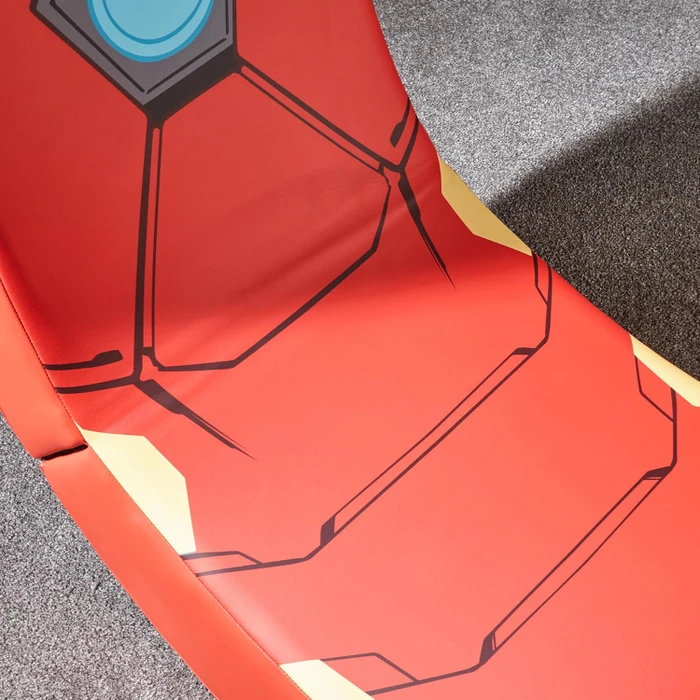 X Rocker Marvel Hero Video Rocker Gaming Bodensessel für Kinder/Jugendliche, Iron Man rot