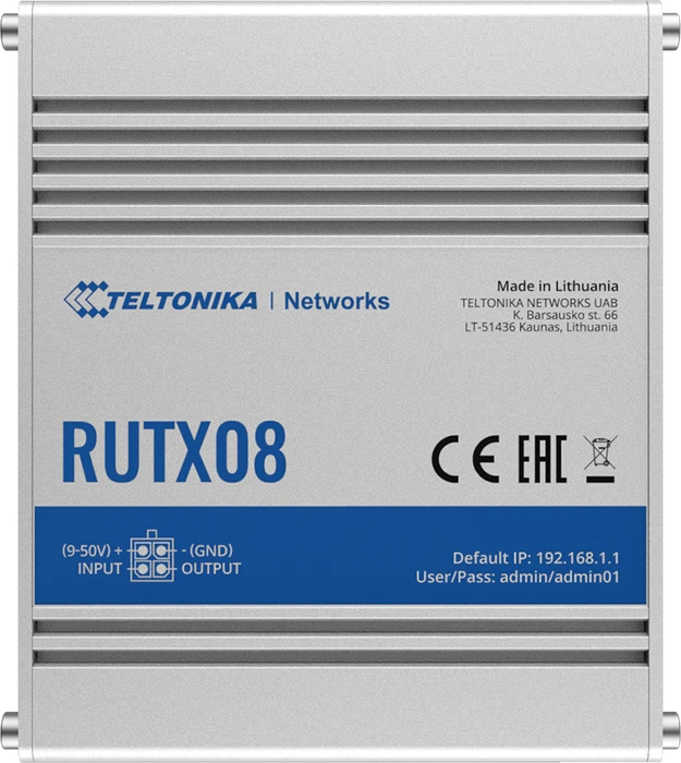 Teltonika RUTX08 Gigabit Router, 4x RJ-45, passiv PoE
