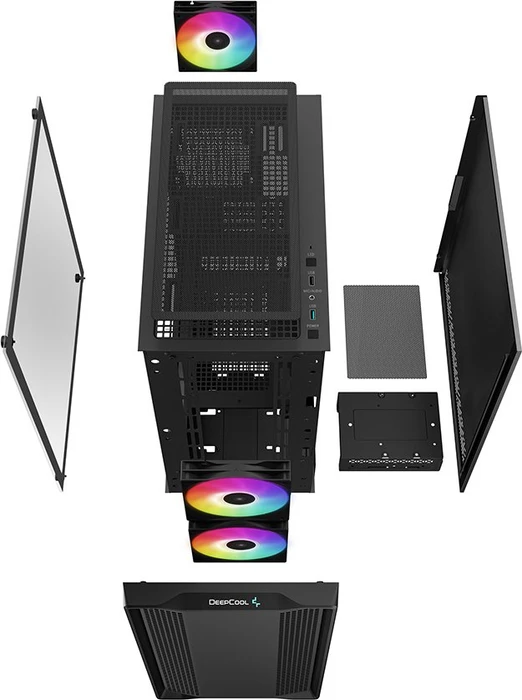 DeepCool CC360 ARGB, schwarz, Glasfenster